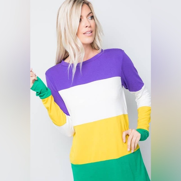 Mardi Gras Striped Tunic Top - Picture 6 of 7